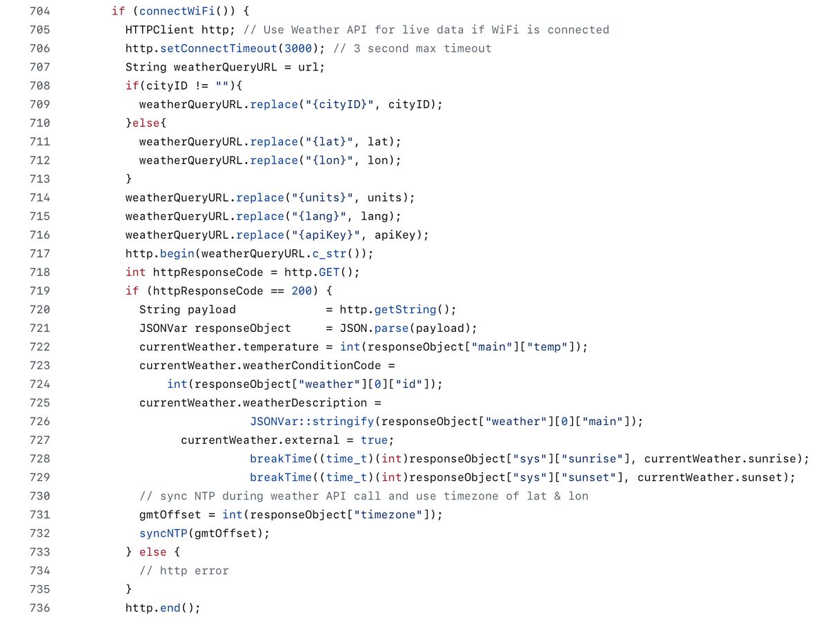 Watchy code to get weather data over WiFi